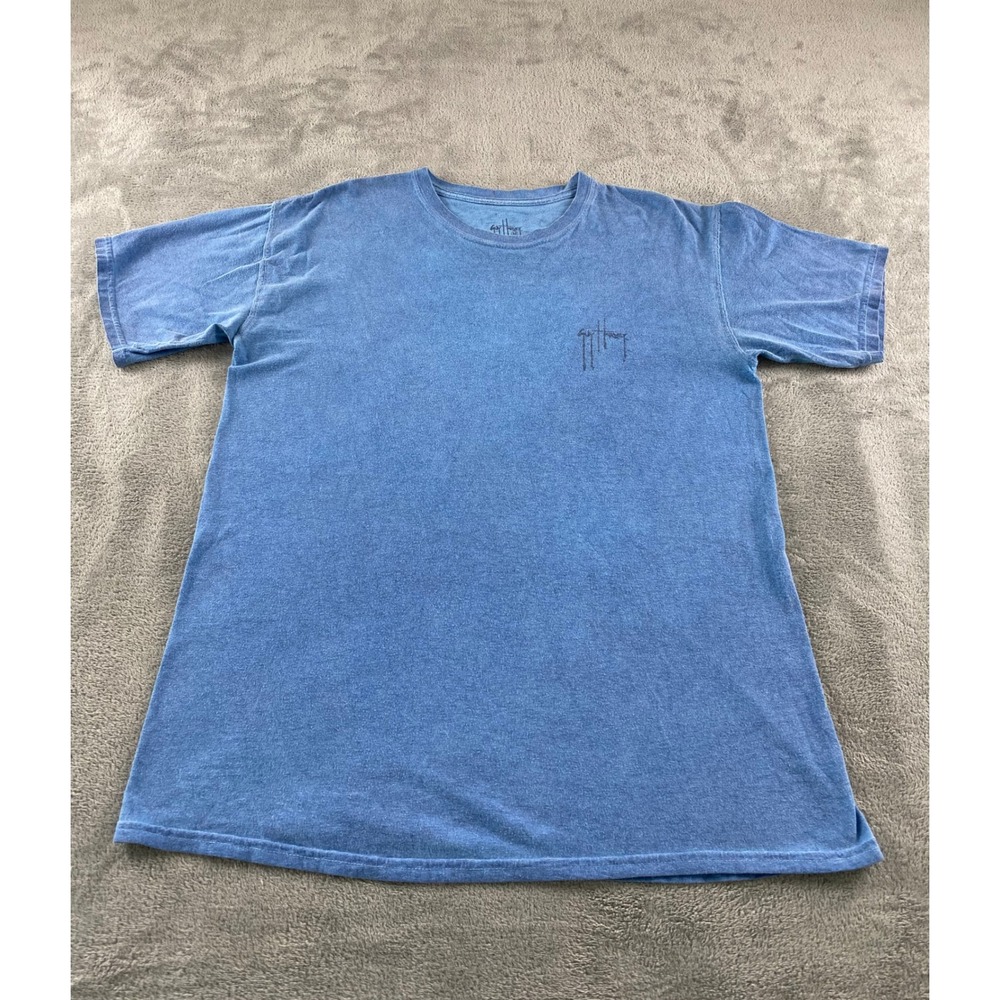 Guy Harvey Mens Ocean Wash Blue Mahi Mahi Flying Fish Graphic T-Shirt Size M